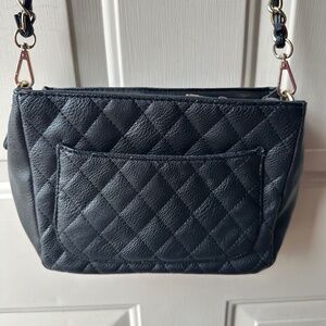 Jizdane Faux Leather black quilted Crossbody Bag.